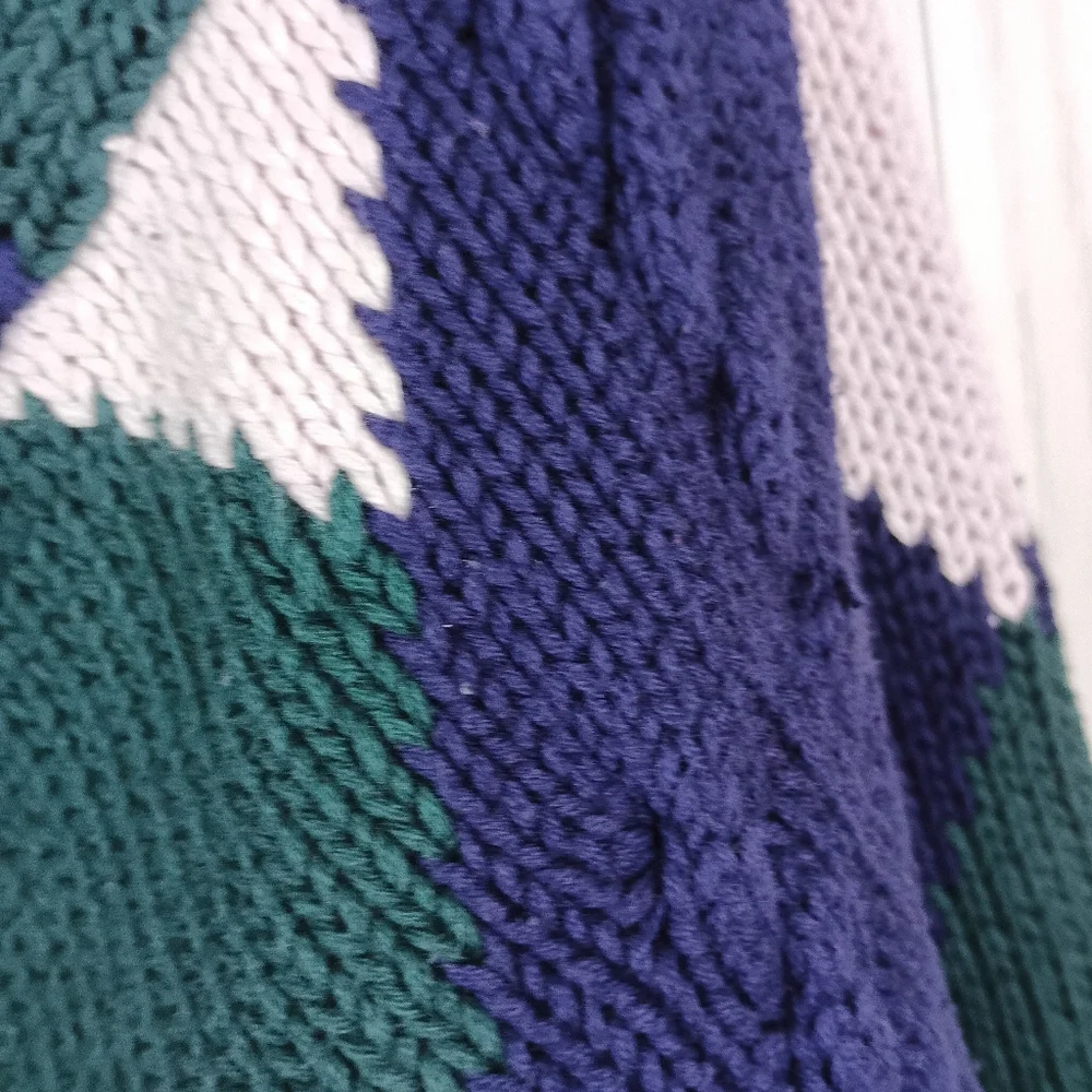 VTG Boston Traders 100% Cotton Knit Sweater large Made in India W/ Flaws. This - Picture 8 of 15